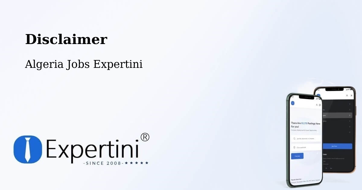 Disclaimer – Béchar - Algeria Jobs Expertini
